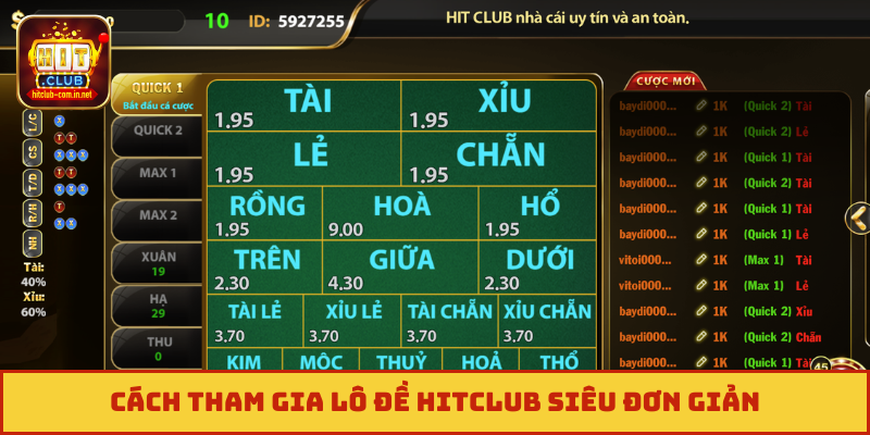 Cách tham gia lô đề Hitclub siêu đơn giản