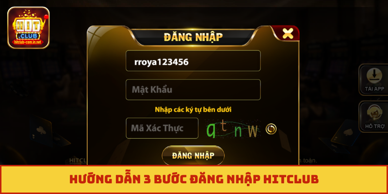 Hướng dẫn 3 bước đăng nhập Hitclub