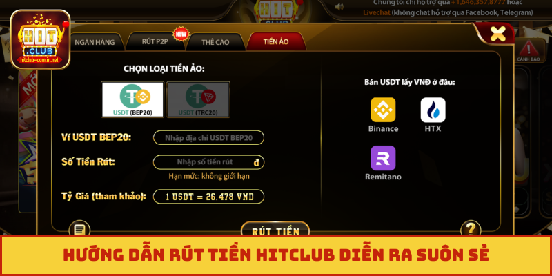 Hướng dẫn rút tiền Hitclub diễn ra suôn sẻ