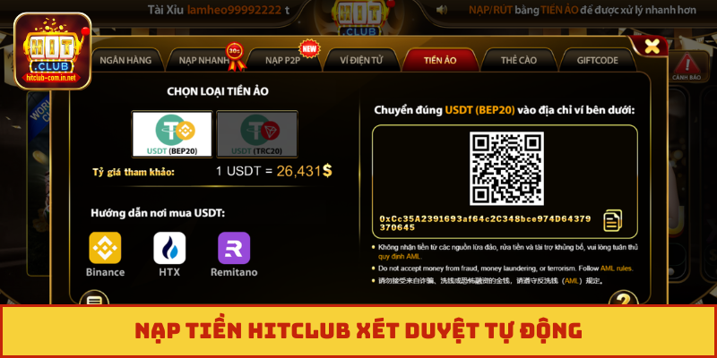 Nạp tiền Hitclub xét duyệt tự động