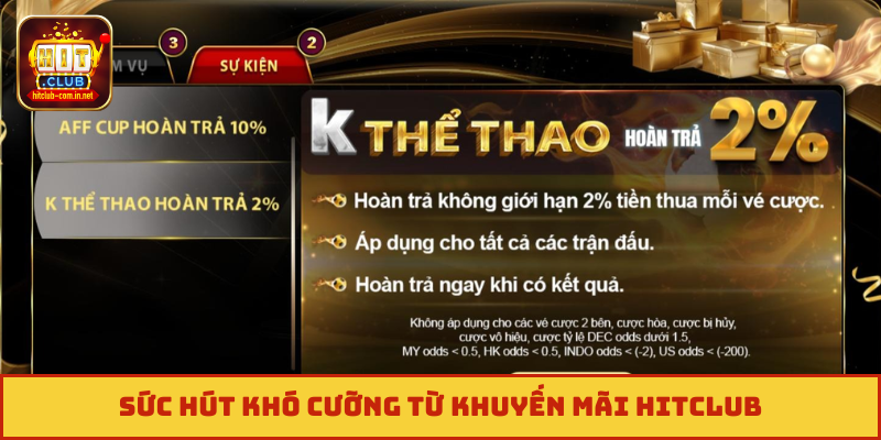 Sức hút khó cưỡng từ khuyến mãi Hitclub