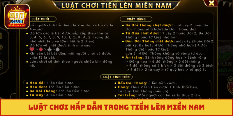 Luật chơi hấp dẫn trong tiến lên miền nam