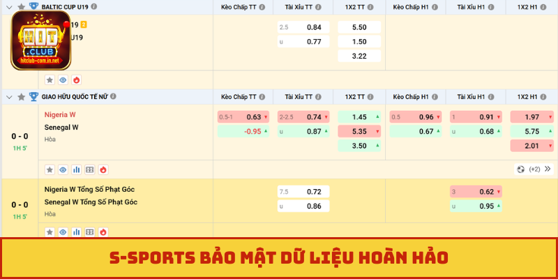S-sports bảo mật dữ liệu hoàn hảo