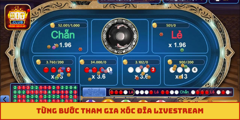 Từng bước tham gia Xóc đĩa livestream
